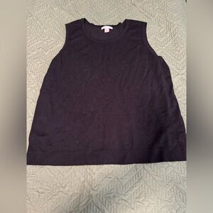 CJ Banks Black Sleeveless Sweater Tank